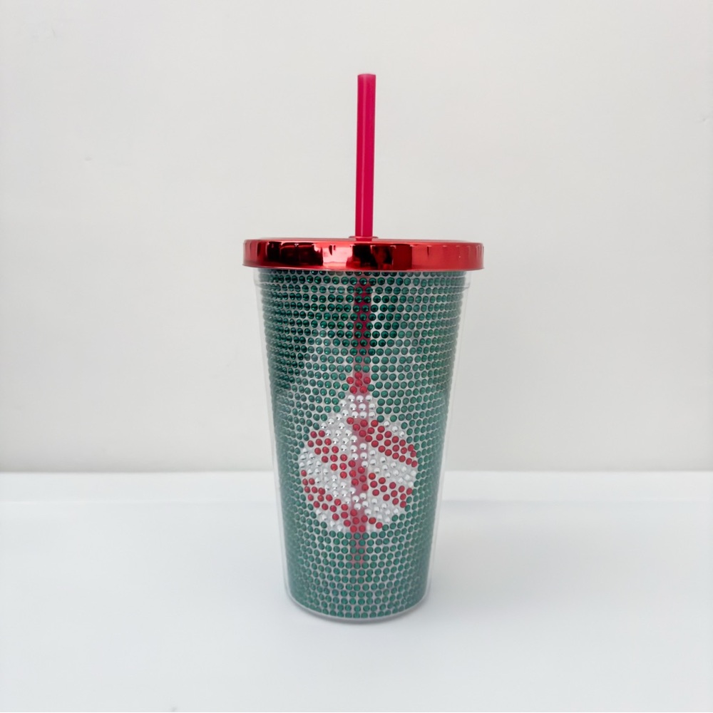 BRAND NEW Double Walled Christmas Acrylic Tumbler with Straw